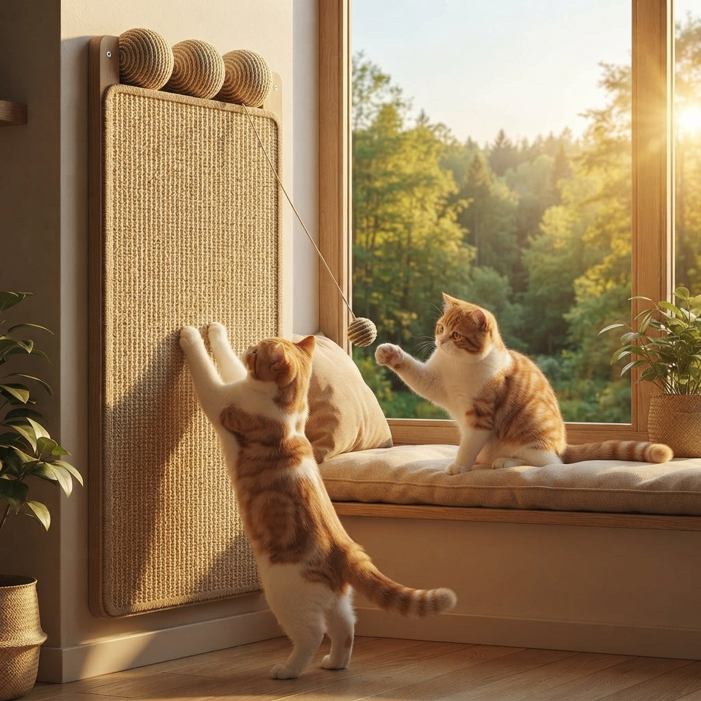 Tapis Griffoir Mural &amp; d'Angle en Sisal Naturel Oukita - Protection Efficace &amp; Aire de Jeu