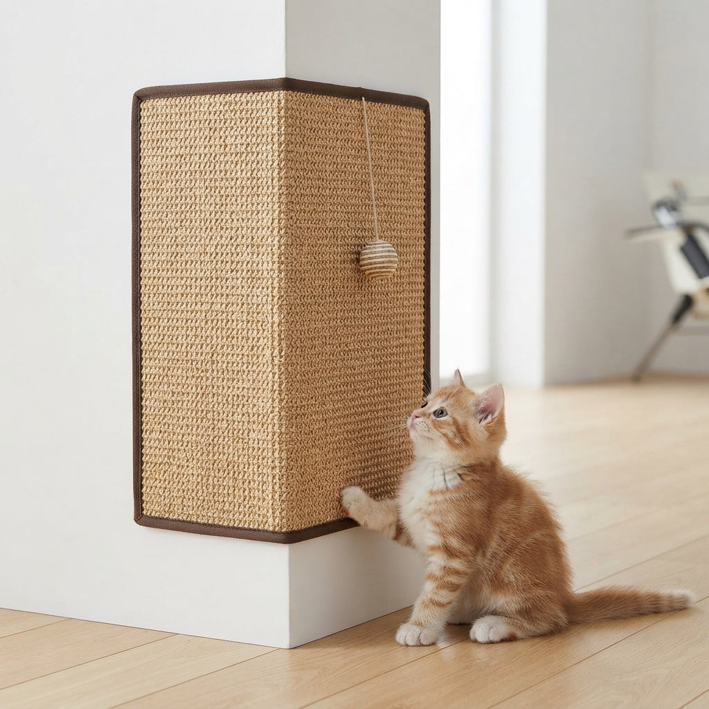 Tapis Griffoir Mural &amp; d'Angle en Sisal Naturel Oukita - Protection Efficace &amp; Aire de Jeu