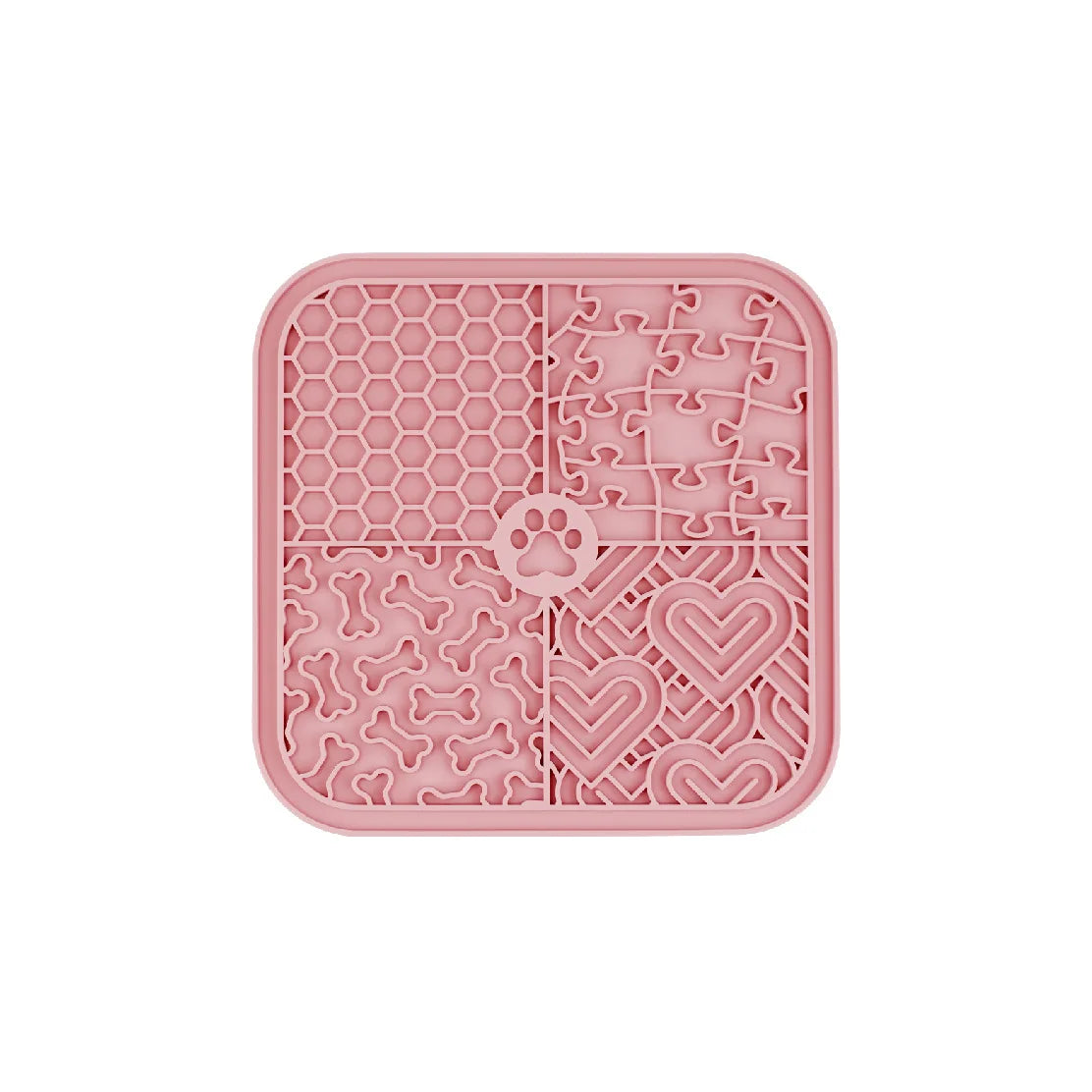 Tapis de Léchage Anti-Stress 4 Zones Oukita - Tapis d'Occupation pour Chien & Chat (20x20 cm)