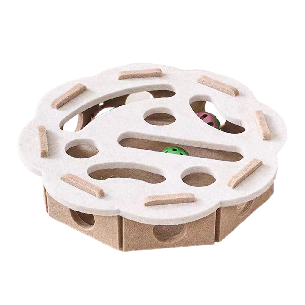 Plateau Labyrinthe Interactif en Feutre avec Grelots Oukita - Jouet d'Occupation Anti-Ennui pour Chat