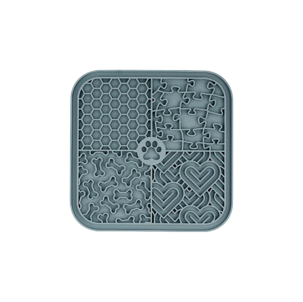 Tapis de Léchage Anti-Stress 4 Zones Oukita - Tapis d'Occupation pour Chien & Chat (20x20 cm)