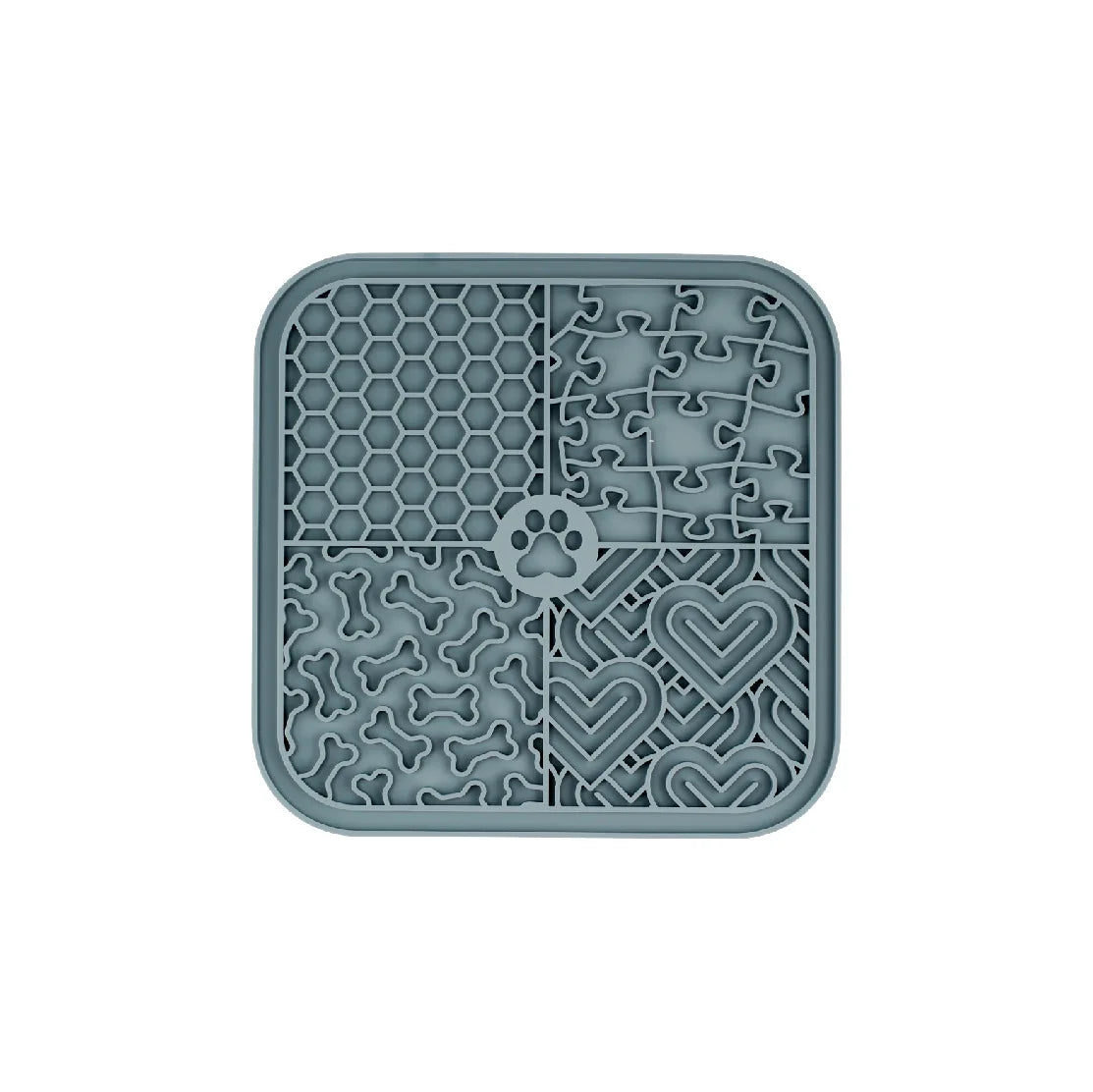 Tapis de Léchage Anti-Stress 4 Zones Oukita - Tapis d'Occupation pour Chien & Chat (20x20 cm)