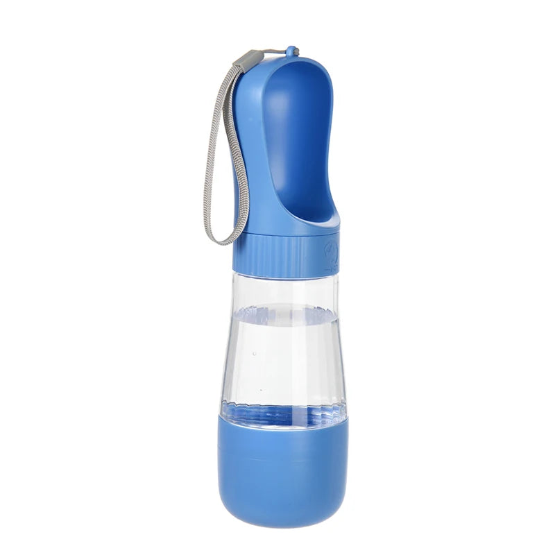 Bouteille d'Eau Portable d'Aventure pour Chien - 2-en-1 avec Réservoir à Croquettes